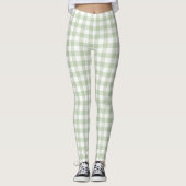 Olive Pastel Gingham Women Leggings (Voorkant)