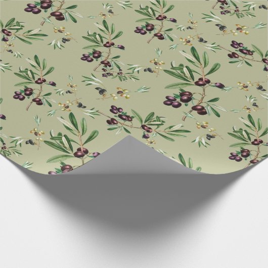 Olive Patterned Wrapping Paper Cadeaupapier (Hoek)