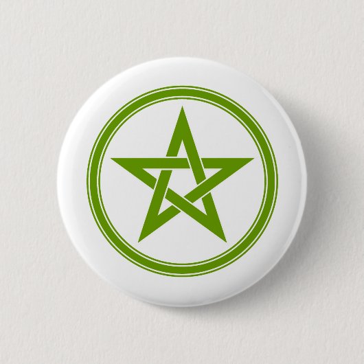 Olive Pentacle Pentagram Ronde Button 5,7 Cm (Voorkant)