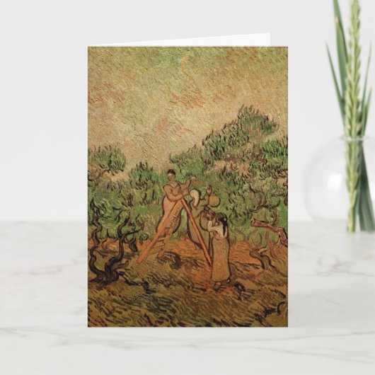 Olive Picking door Vincent van Gogh Kaart (Voorkant)