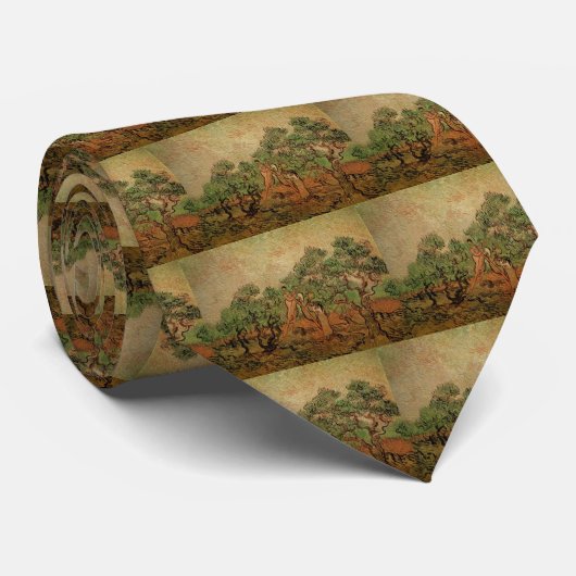 Olive Picking door Vincent van Gogh Stropdas (Opgerold)