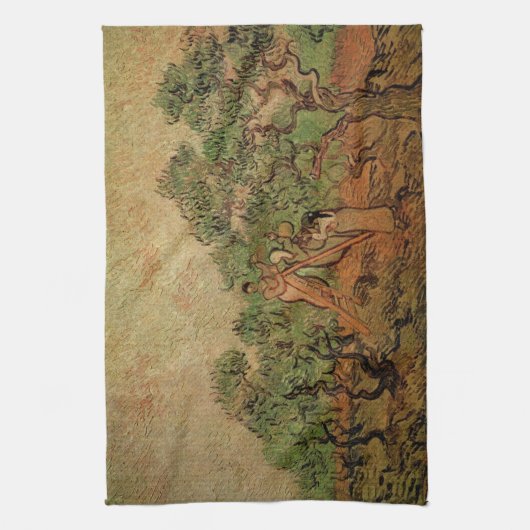 Olive Picking door Vincent van Gogh Theedoek (Verticaal)