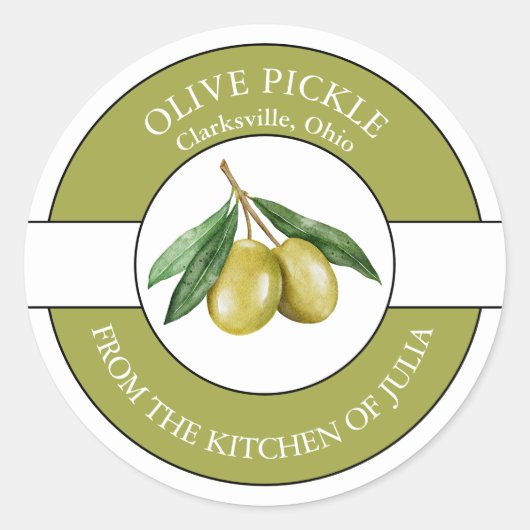Olive Pickle Label (Voorkant)