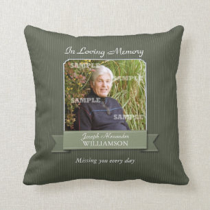 Olive Pinstripe Memorial American MoJo Pillow Kussen