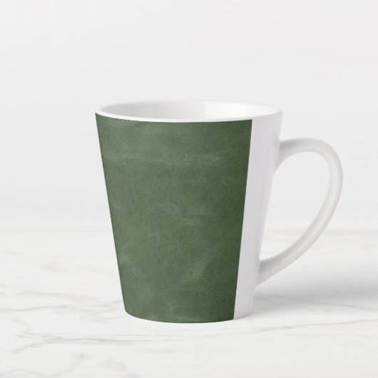 Olive Pistache Groene Textuur Kerstmis Latte Mok (Rechts)