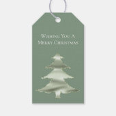 Olive Pistachio Mint Groene Kerstboom Cadeaulabel (Voorkant)
