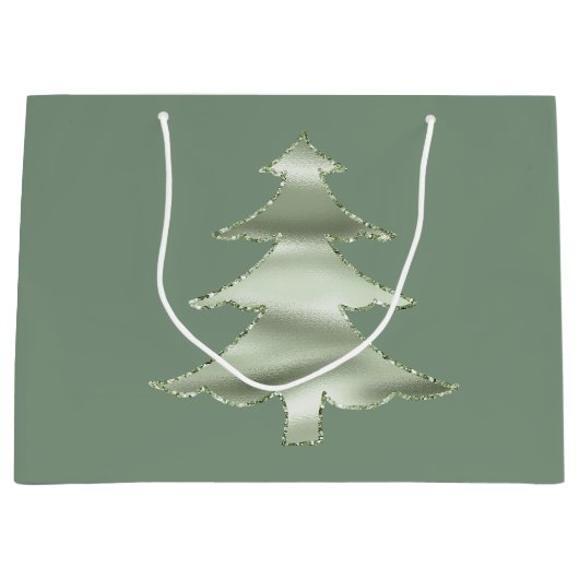 Olive Pistachio Mint Groene Kerstboom Groot Cadeauzakje (Voorkant)