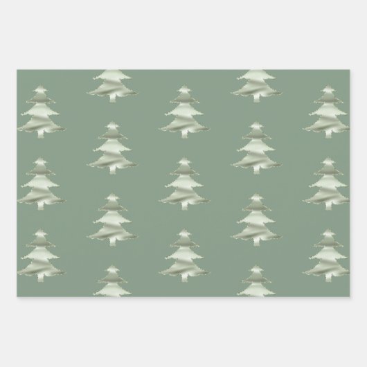 Olive Pistachio Mint Groene Kerstboom Inpakpapier Vel (Voorkant)