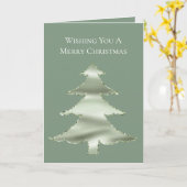 Olive Pistachio Mint Groene Kerstboom Kaart (Gele Bloem)