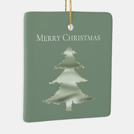 Olive Pistachio Mint Groene Kerstboom Keramisch Ornament (Rechts)
