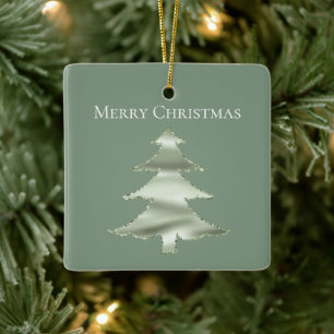 Olive Pistachio Mint Groene Kerstboom Keramisch Ornament
