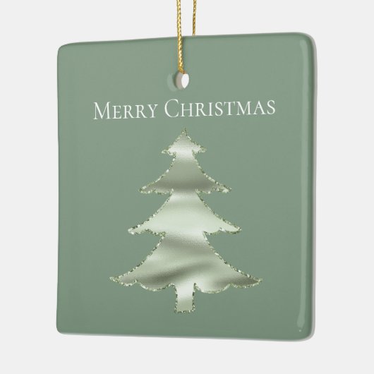 Olive Pistachio Mint Groene Kerstboom Keramisch Ornament (Links)
