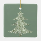 Olive Pistachio Mint Groene Kerstboom Keramisch Ornament (Achterkant)
