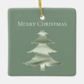 Olive Pistachio Mint Groene Kerstboom Keramisch Ornament (Voorkant)