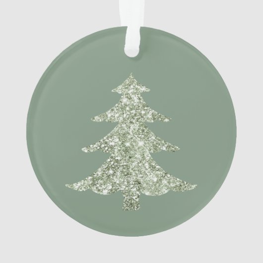 Olive Pistachio Mint Groene Kerstboom Ornament (achterkant)