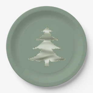 Olive Pistachio Mint Groene Kerstboom Papieren Bordje