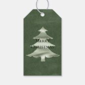 Olive Pistachio Mint Groene Kerstboom Textuur Cadeaulabel (Voorkant)