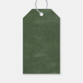 Olive Pistachio Mint Groene Kerstboom Textuur Cadeaulabel (Achterkant)