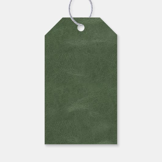 Olive Pistachio Mint Groene Kerstboom Textuur Cadeaulabel (Achterkant)
