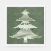 Olive Pistachio Mint Groene Kerstboom Textuur Servet (Voorkant)