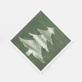 Olive Pistachio Mint Groene Kerstboom Textuur Servet (Hoek)