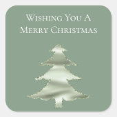 Olive Pistachio Mint Groene Kerstboom Vierkante Sticker (Voorkant)