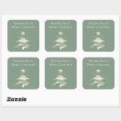 Olive Pistachio Mint Groene Kerstboom Vierkante Sticker (Vel)