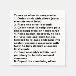 Olive Pit Disposal Instructions Cocktail Servet