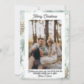 Olive Plaid Portrait Photo Christmas Holiday Card Feestdagenkaart (Voorkant)