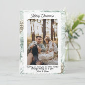 Olive Plaid Portrait Photo Christmas Holiday Card Feestdagenkaart (Staand voorkant)