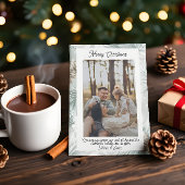 Olive Plaid Portrait Photo Christmas Holiday Card Feestdagenkaart