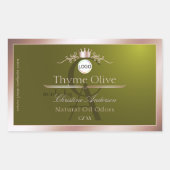 Olive Product Label Rose Gold Frame Logo Monogram (Voorkant)