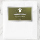 Olive Product Label Silver Frame Logo and Monogram (Tas)
