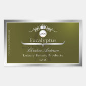 Olive Product Label Silver Frame Logo and Monogram (Voorkant)