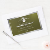 Olive Product Label Silver Frame Logo and Monogram (Envelop)