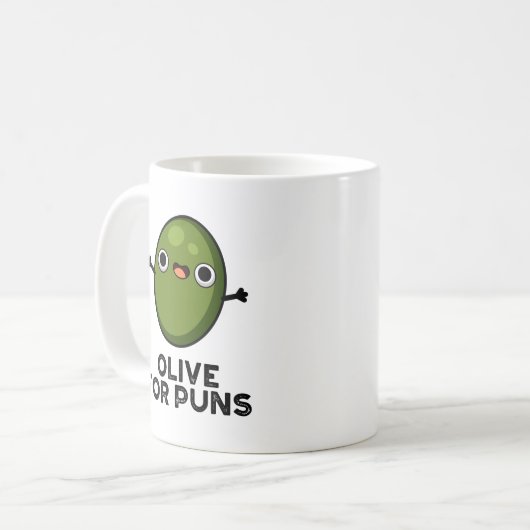 Olive Puns Grappige Olive Fruit Pun Koffiemok (Voorkant links)