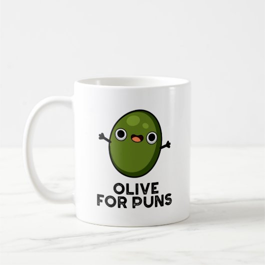Olive Puns Grappige Olive Fruit Pun Koffiemok (Links)