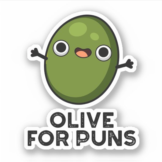 Olive Puns Grappige Olive Fruit Pun Sticker (Voorkant)