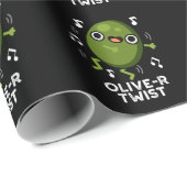 Olive-r Twist Funny Fruit Olive Pun Dark BG Cadeaupapier (Rol Hoek)