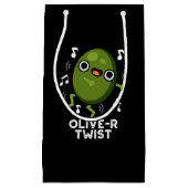Olive-r Twist Funny Fruit Olive Pun Dark BG Klein Cadeauzakje (Voorkant)