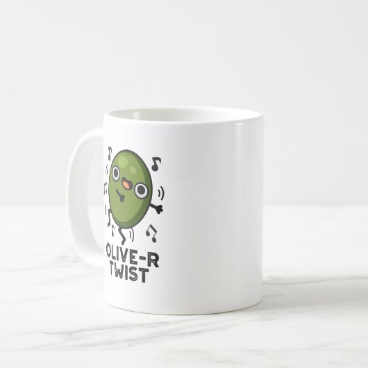 Olive-r Twist Funny Fruit Olive Pun Koffiemok (Voorkant links)