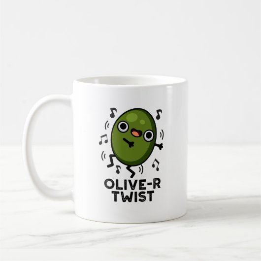 Olive-r Twist Funny Fruit Olive Pun Koffiemok (Links)