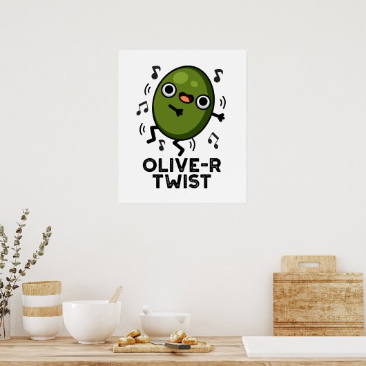 Olive-r Twist Funny Fruit Olive Pun Poster (Keuken)