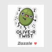 Olive-r Twist Funny Fruit Olive Pun Sticker (Vel)