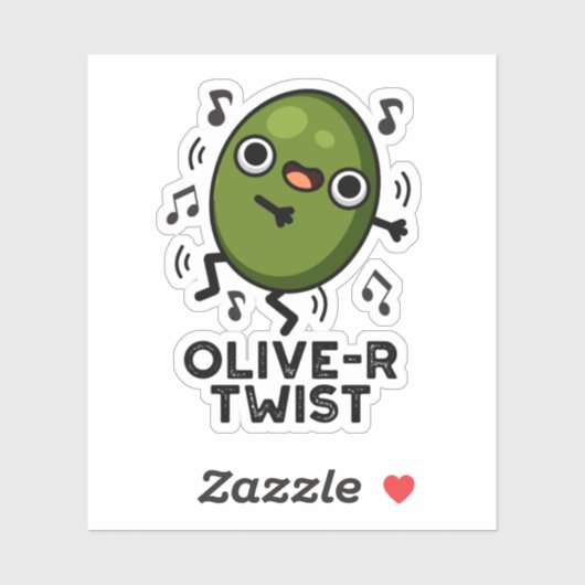 Olive-r Twist Funny Fruit Olive Pun Sticker (Vel)