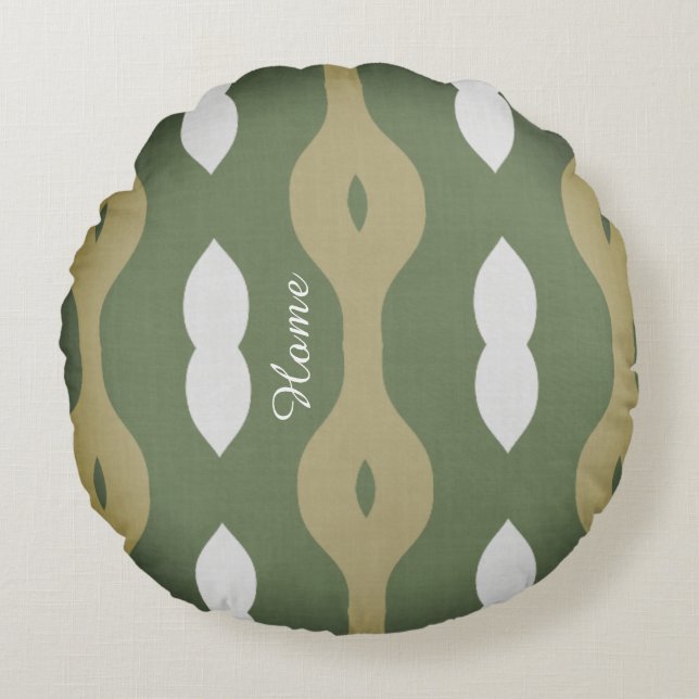 Olive Rhythm Nordic Atelier  Rond Kussen (Voorkant)