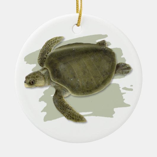 Olive Ridley Zee Turtle Ceramic Ornament (Voorkant)