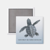 Olive Ridley Zee Turtle Hatchling Magnet (Voorkant / Achterkant)