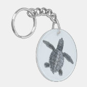 Olive Ridley Zee Turtle Hatchling Sleutelhanger (Voorkant Links)