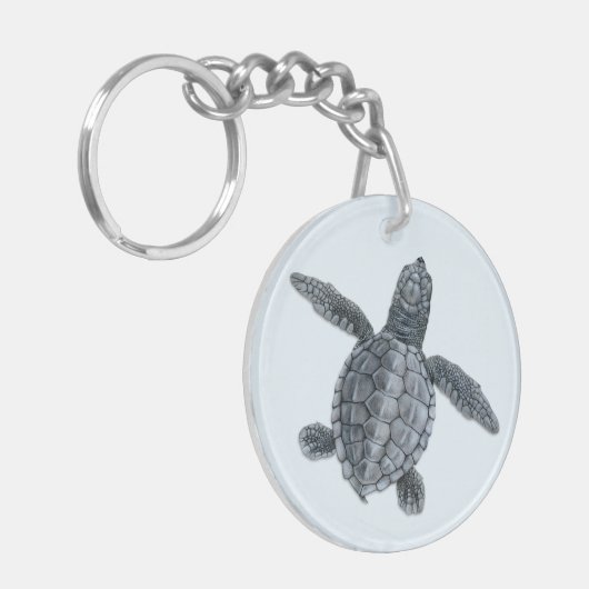 Olive Ridley Zee Turtle Hatchling Sleutelhanger (Voorkant Links)
